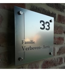 Huisnummerbord vierkant RVS
