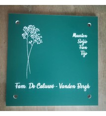 Huisnummerbord groen
