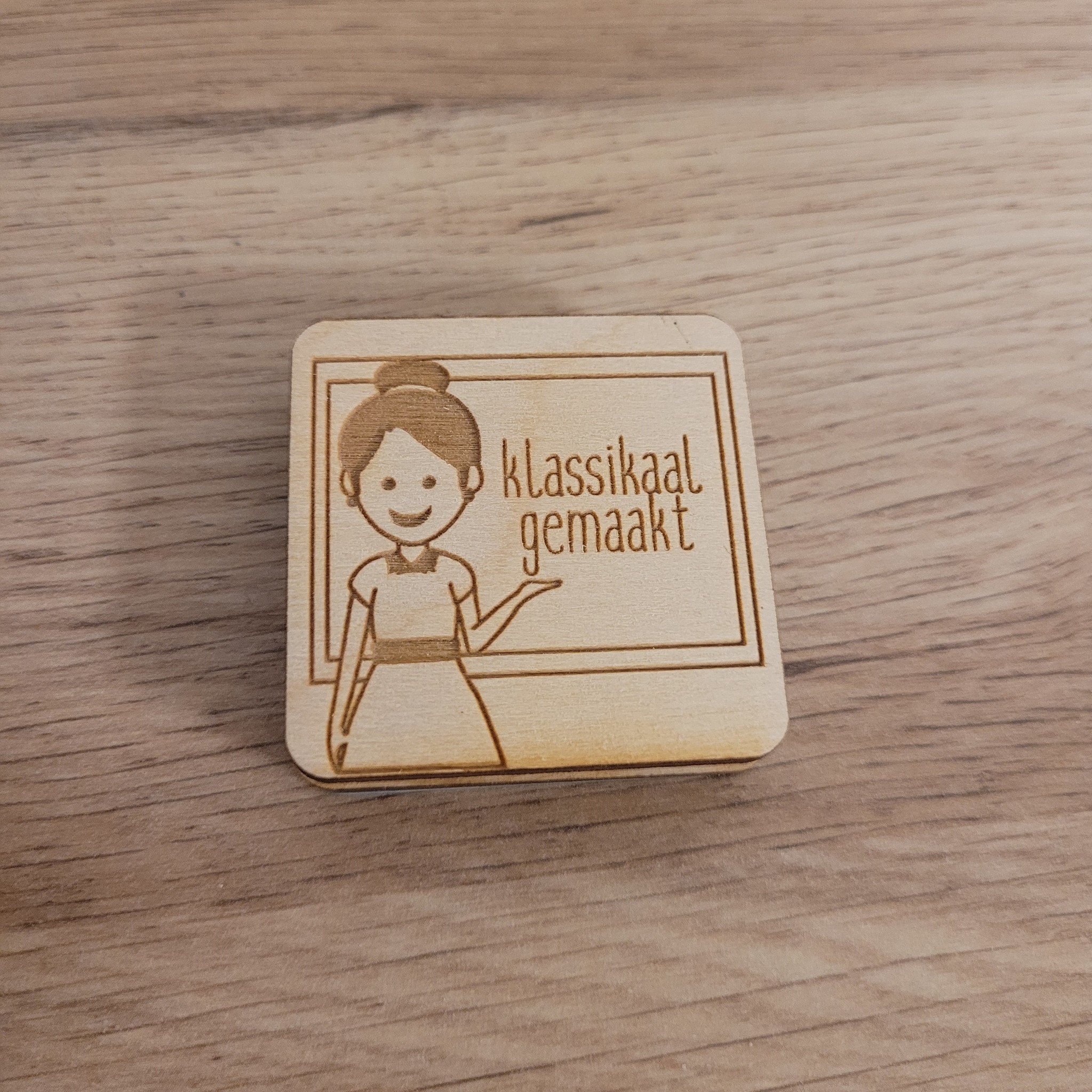 Stempel juf/meester klassikaal gemaakt