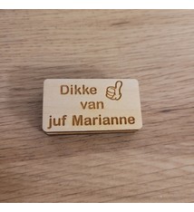 Stempel juf/meester dikke duim