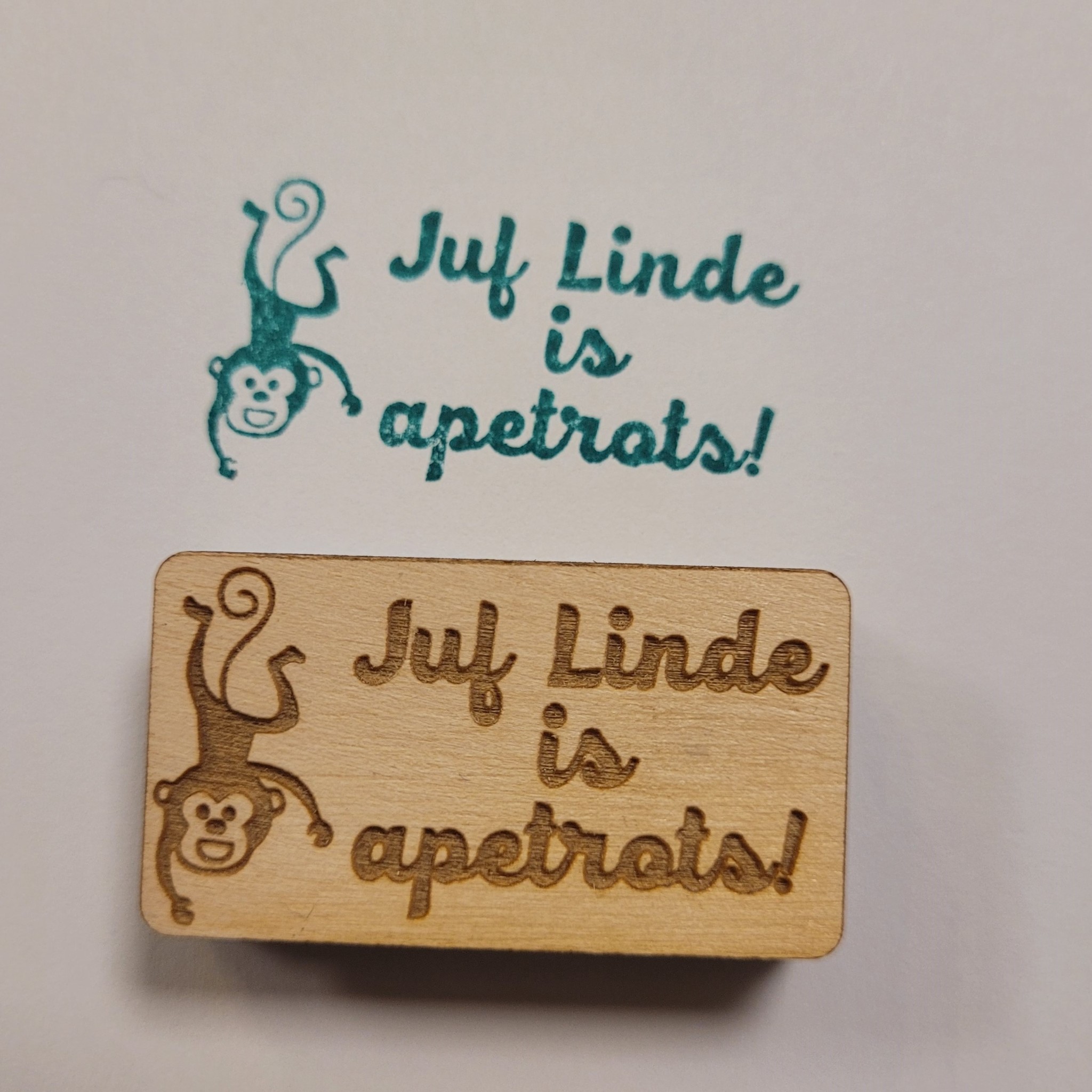 Stempel juf/meester apetrots