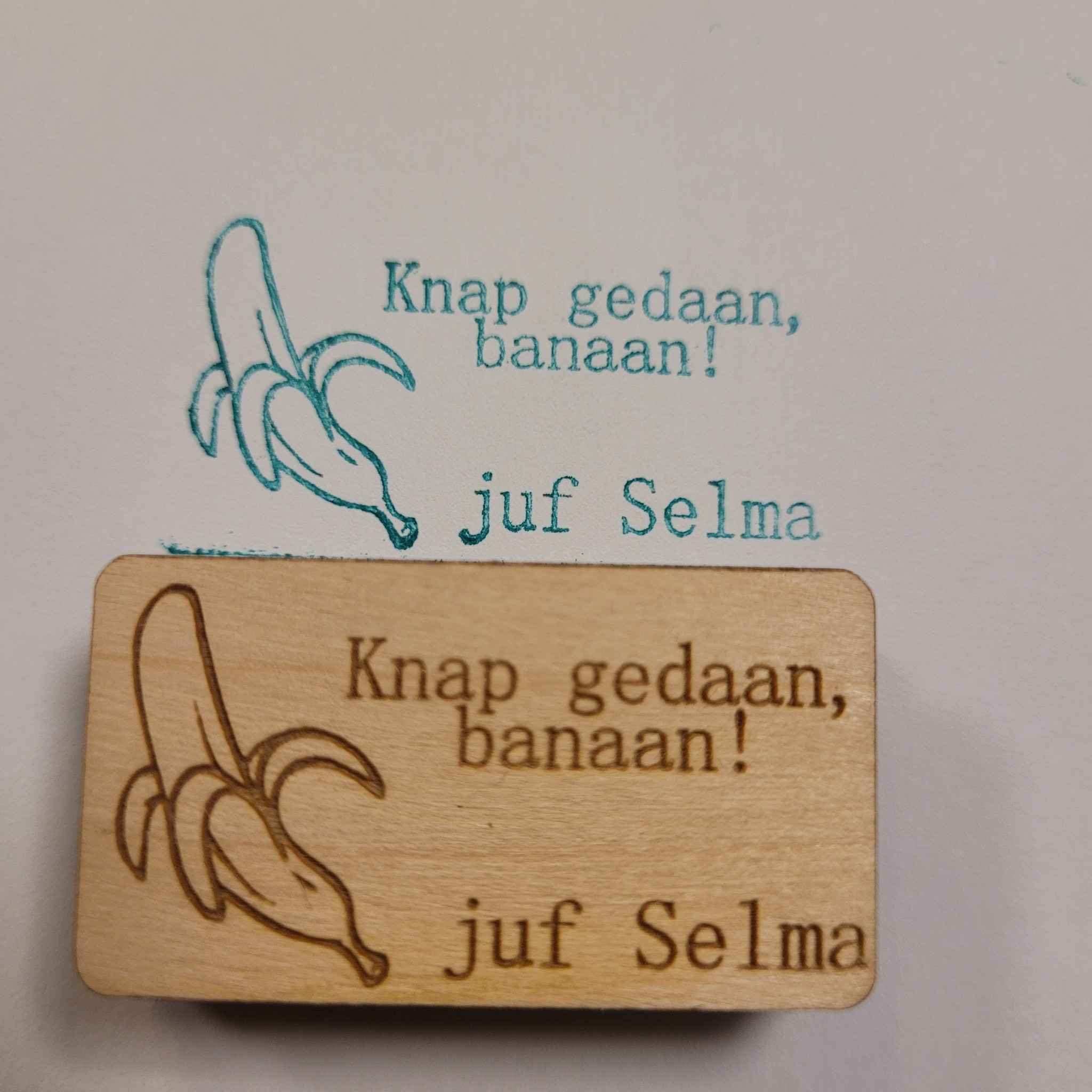 Stempel juf/meester banaan