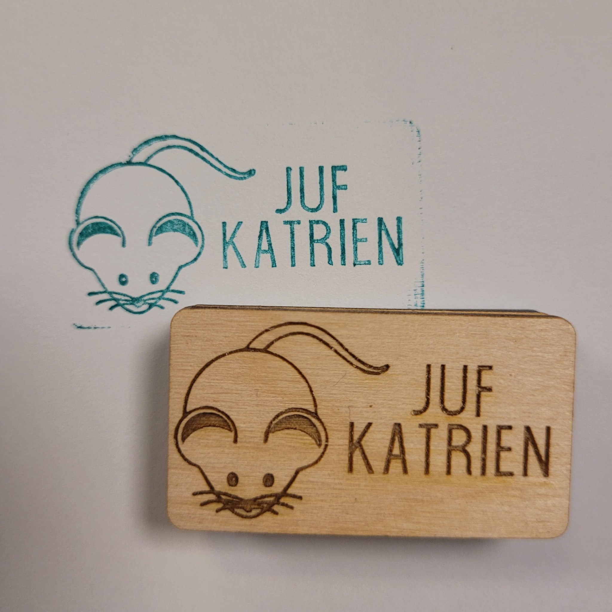 Stempel juf/meester muis