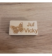 Stempel juf/meester vlinder