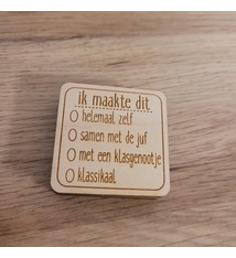 Stempel juf/meester ik maakte dit