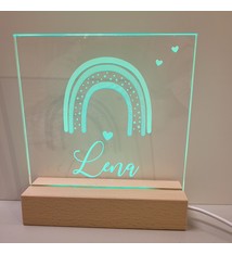 Lampje op houten basis