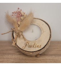 Theelichthouder boomstam berk