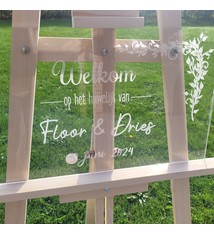Welkomstbord huwelijk
