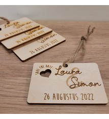 Save the Date houten kaartje of magneet