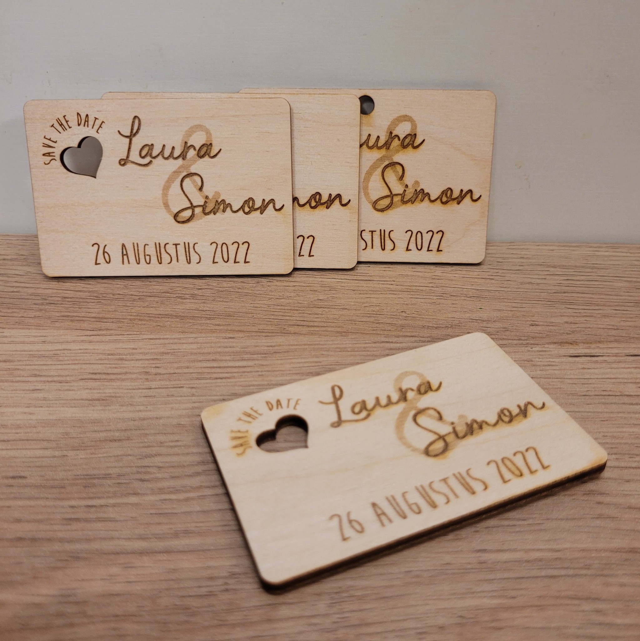 Save the Date houten kaartje of magneet