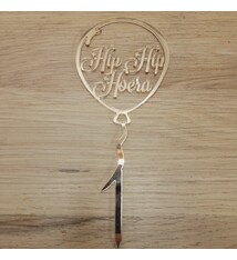 Taarttopper Hip Hip Hoera Ballon
