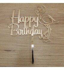 Taarttopper Happy Birthday Flamingo