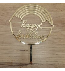 Taarttopper Happy Birthday Regenboog