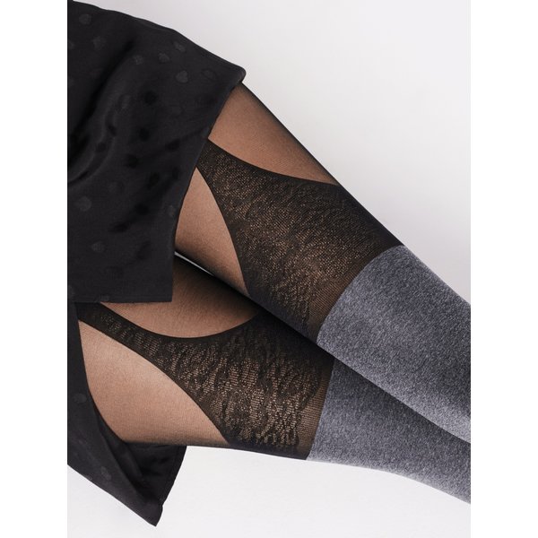 Fiore Gemêleerde panty met hold-up imitatie - 40 den