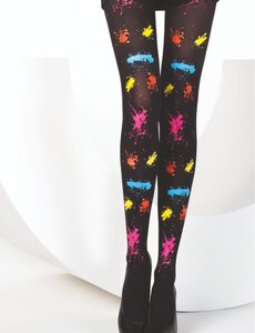 Daymod Vrolijk gekleurde zwarte panty - 50 denier