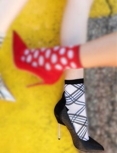 Trasparenze Geruite sokken van katoen