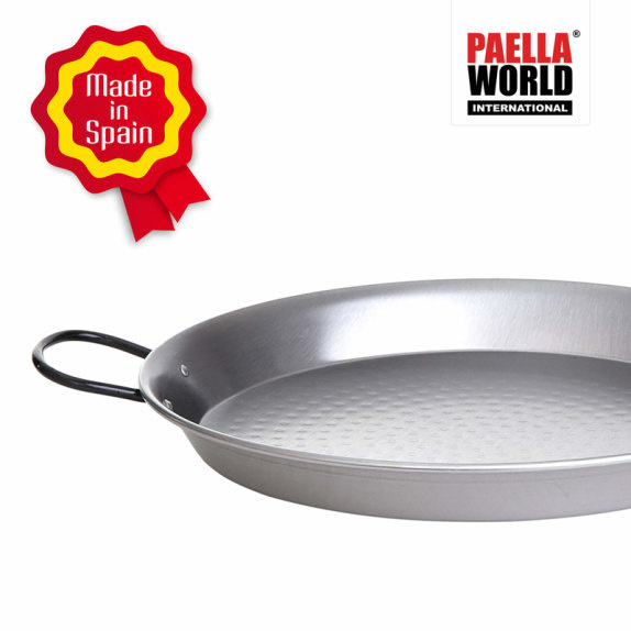 Paellapan, gepolijst staal, Ø 80 cm, met 4 grepen
