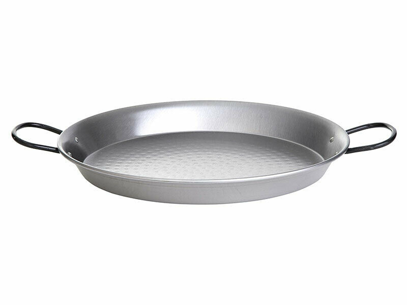 Paellapan, gepolijst staal, Ø 80 cm, met 4 grepen