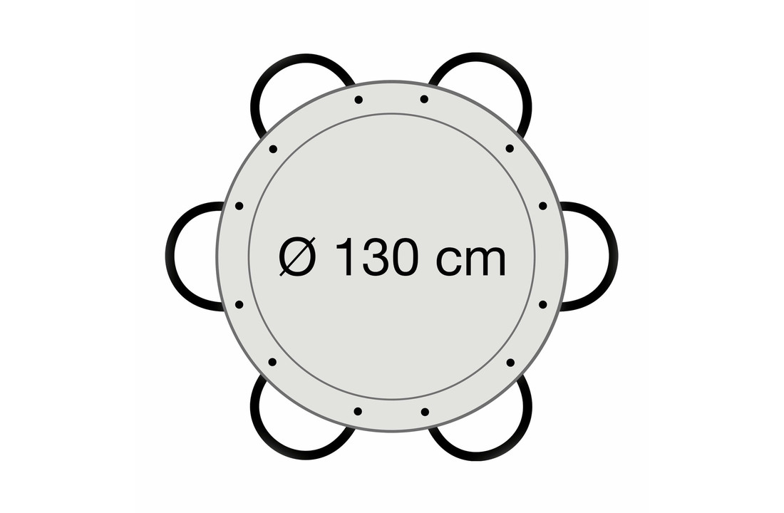 Paellapan, gepolijst staal, Ø 130 cm, met 6 grepen