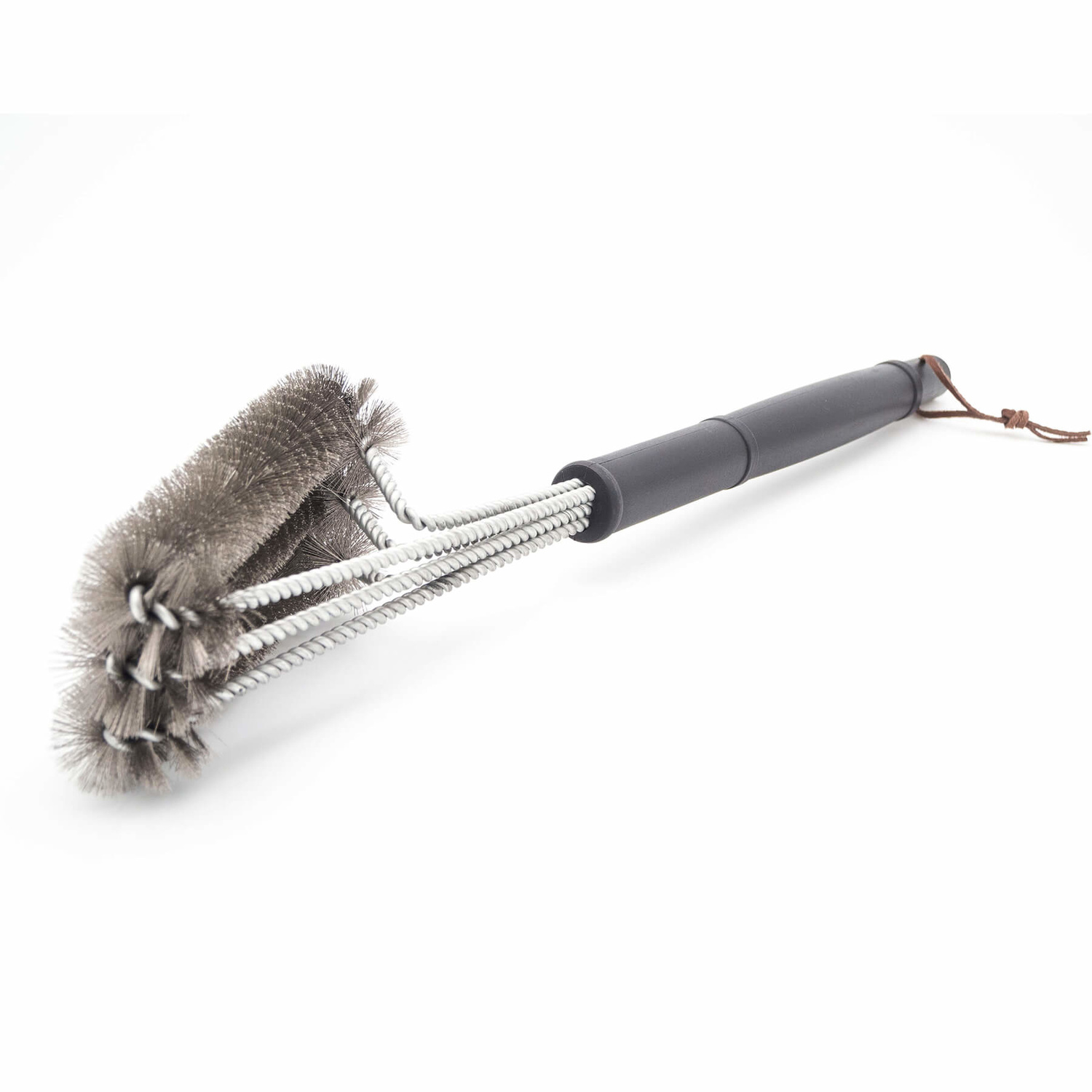 Barbecue borstel lang met 3 roestvrijstalen borstelkoppen 44 cm
