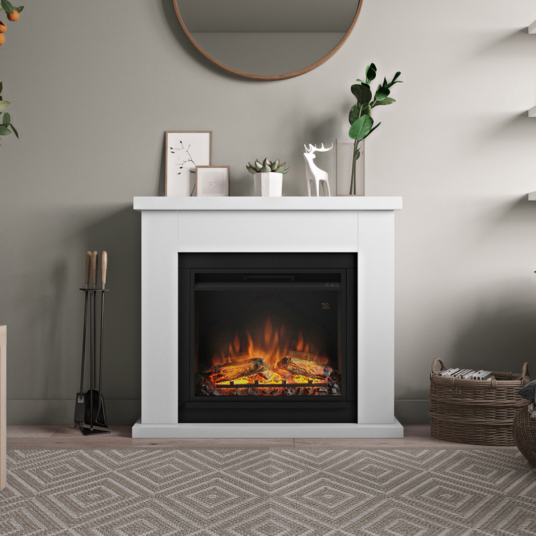 TAGU Frode Pure White met elektrische haard