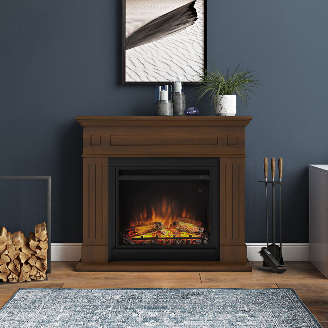 TAGU Larsen Premium Walnut met elektrische haard