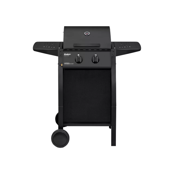 Burnhard Inklapbare 2-Branders Gasbarbecue, 6,4 KW - 500°C - RVS - Incl. Tas En Multitool Jones Met Deksel