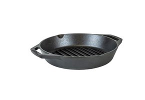 Lodge gietijzeren grillpan 26 cm met 2 ronde handgrepen