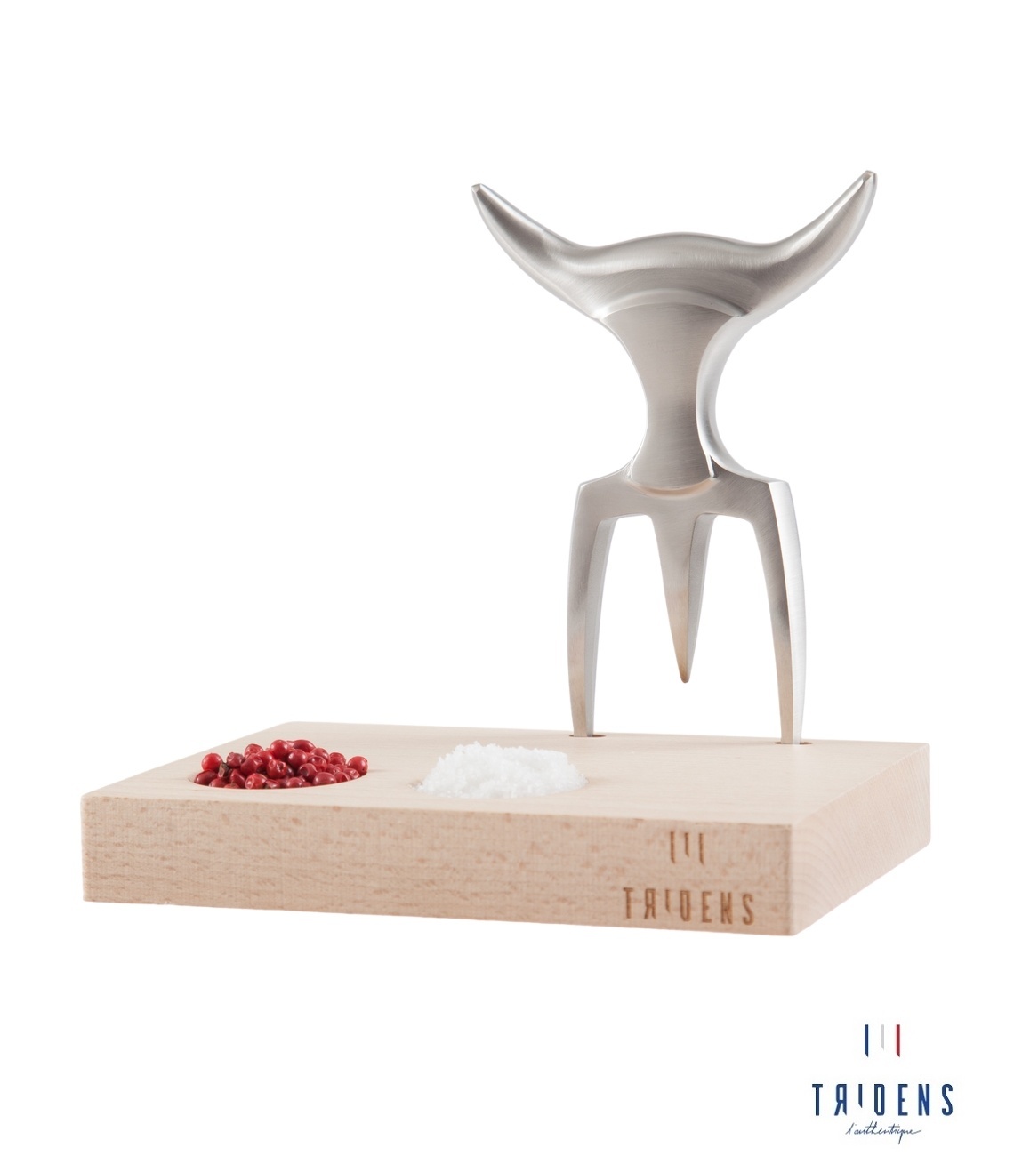 Tridens Brushed Fork in Beechwood Base