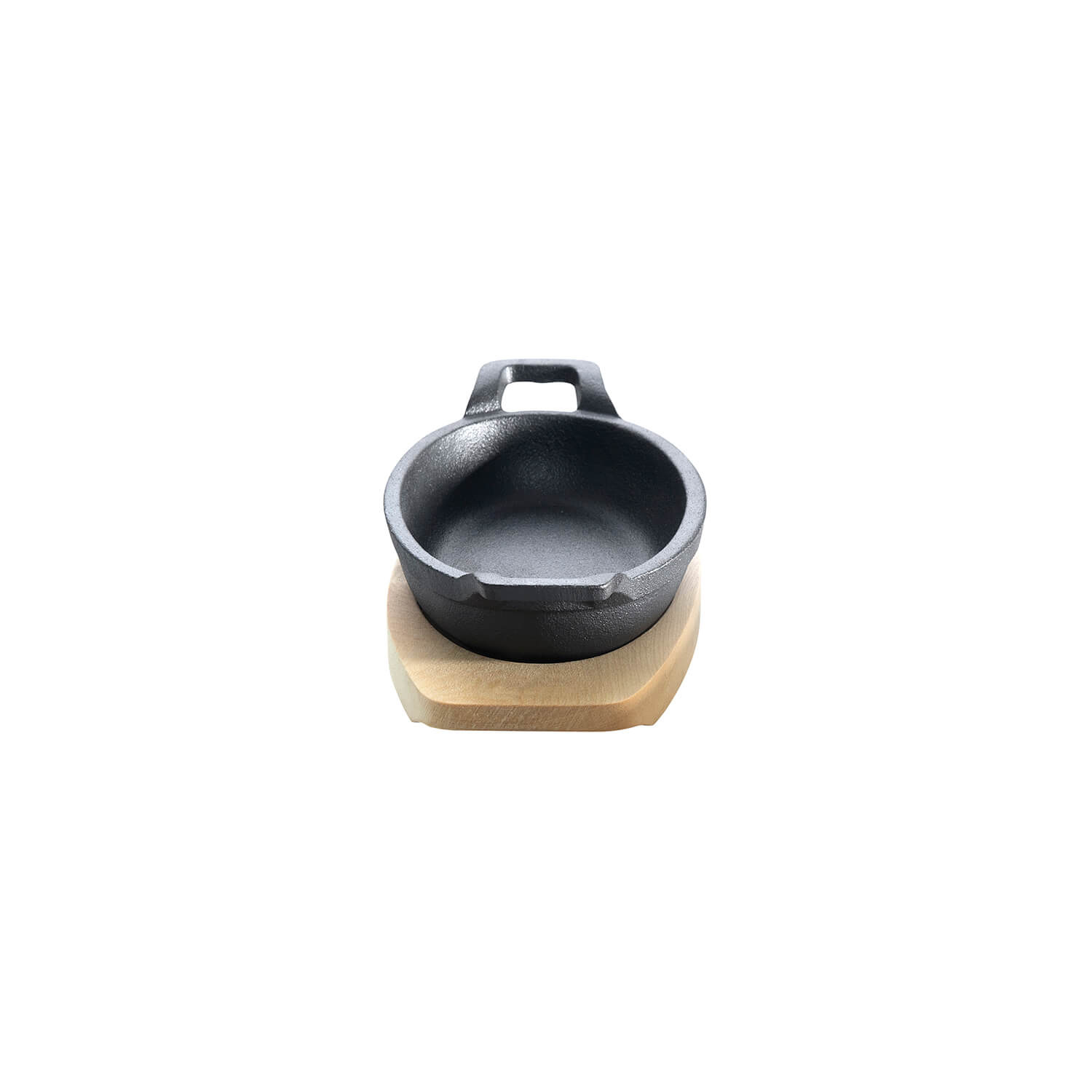 Gietijzeren pan met handvat en onderzetter Ø 21 cm x 15,5 cm