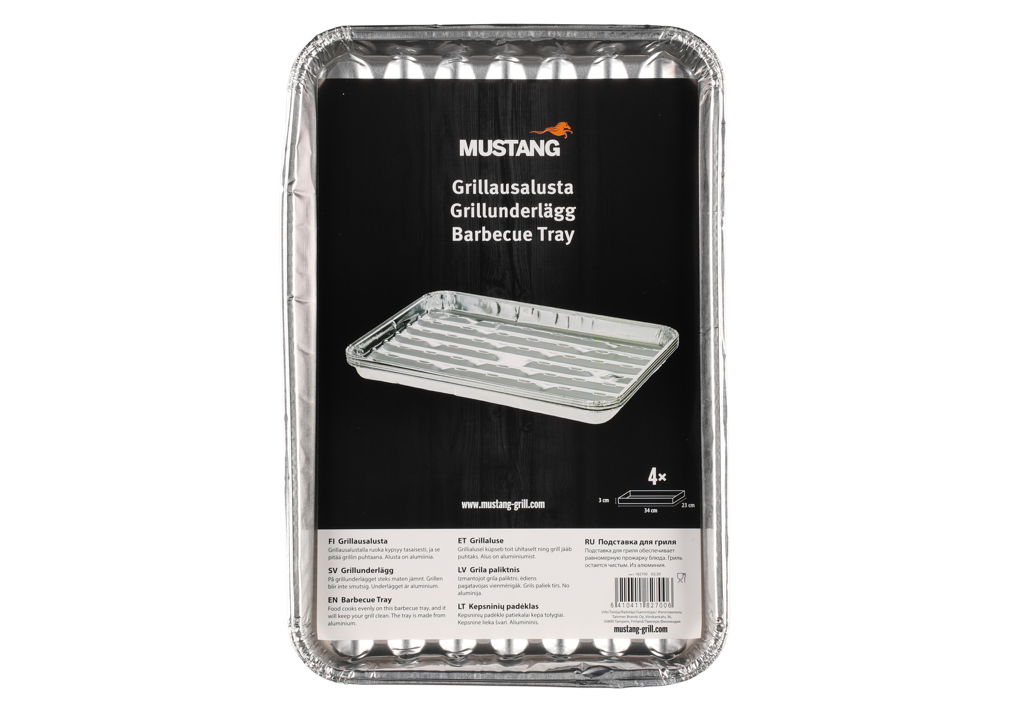 Mustang Barbecue aluminium bak 4st