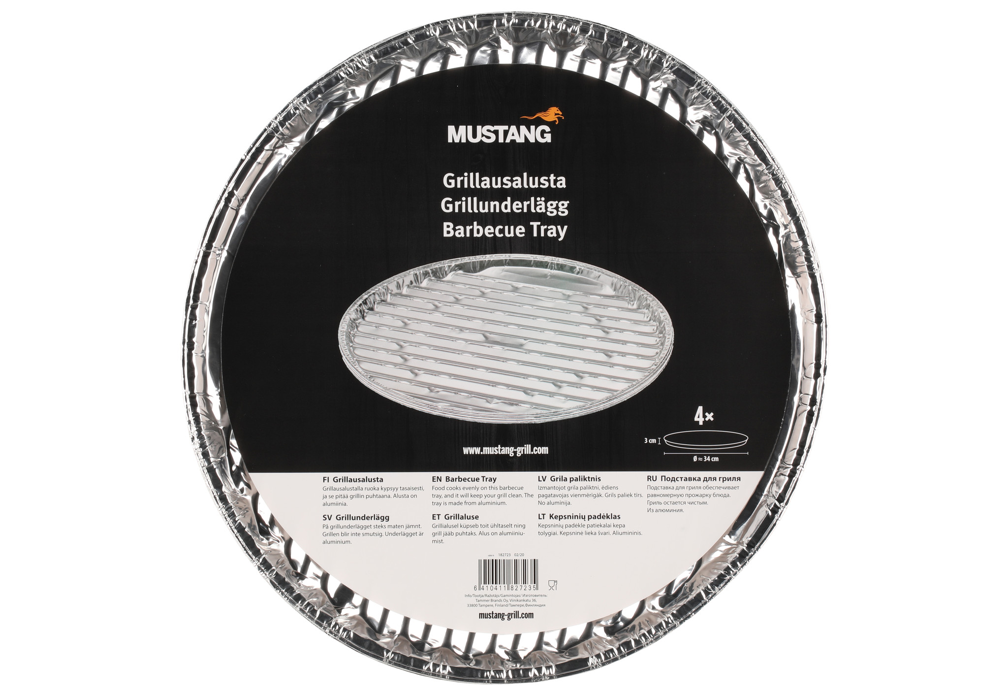 Mustang Barbecue aluminium bak rond 4st