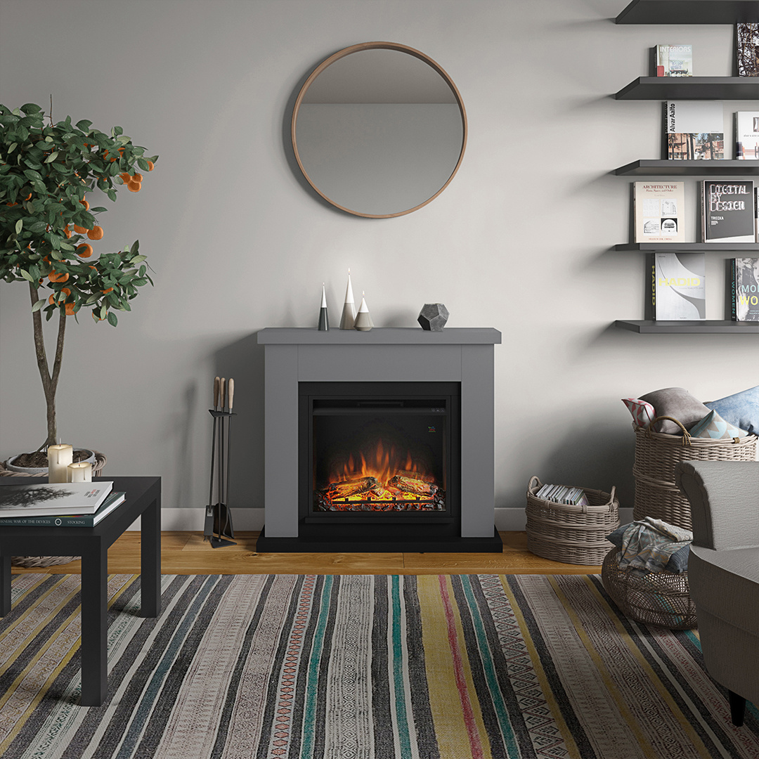 TAGU Frode Solid Grey met elektrische haard