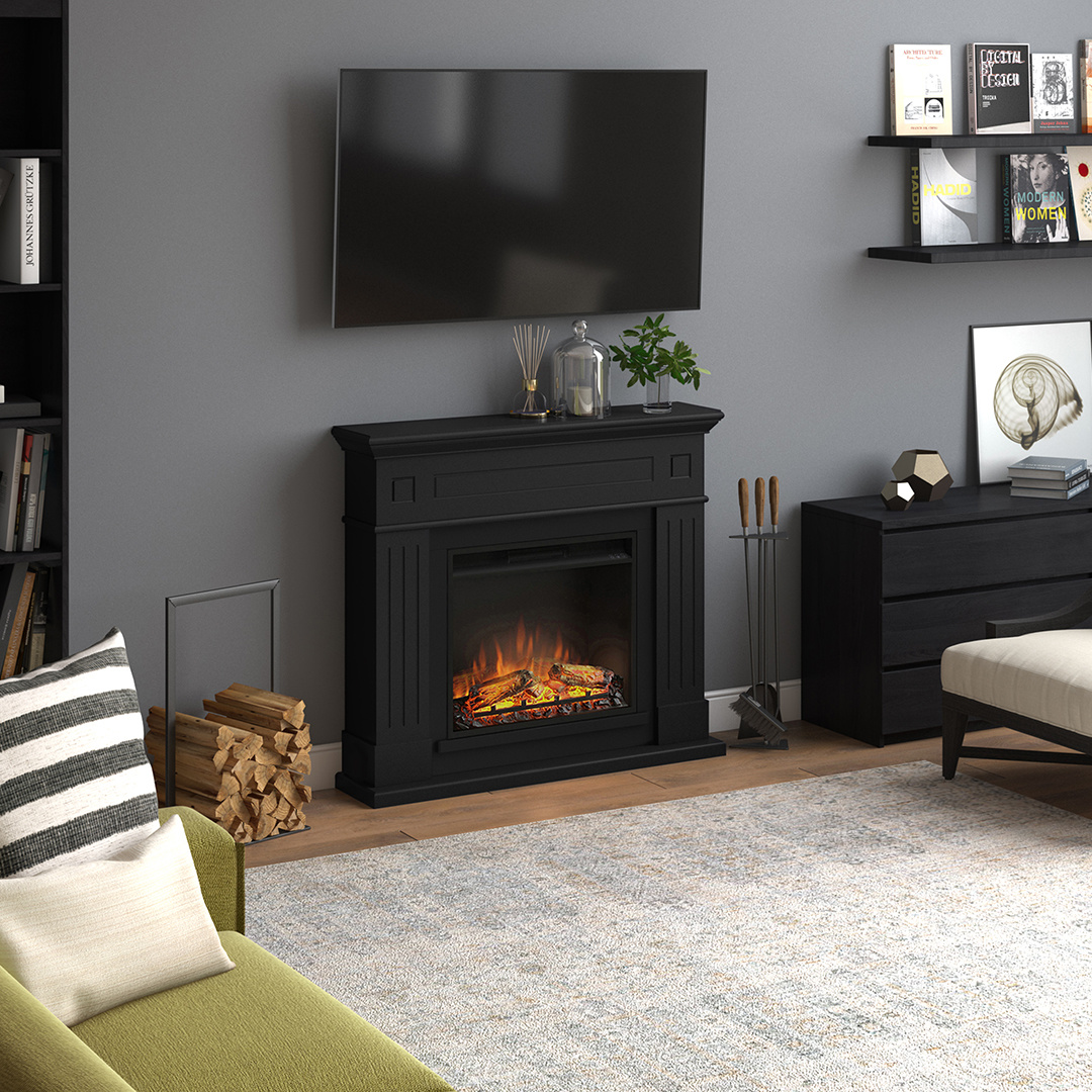 TAGU Larsen Deep Black met elektrische haard