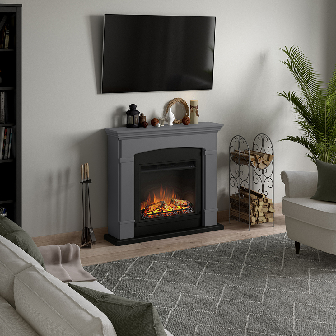TAGU Helmi Solid Grey met elektrische haard