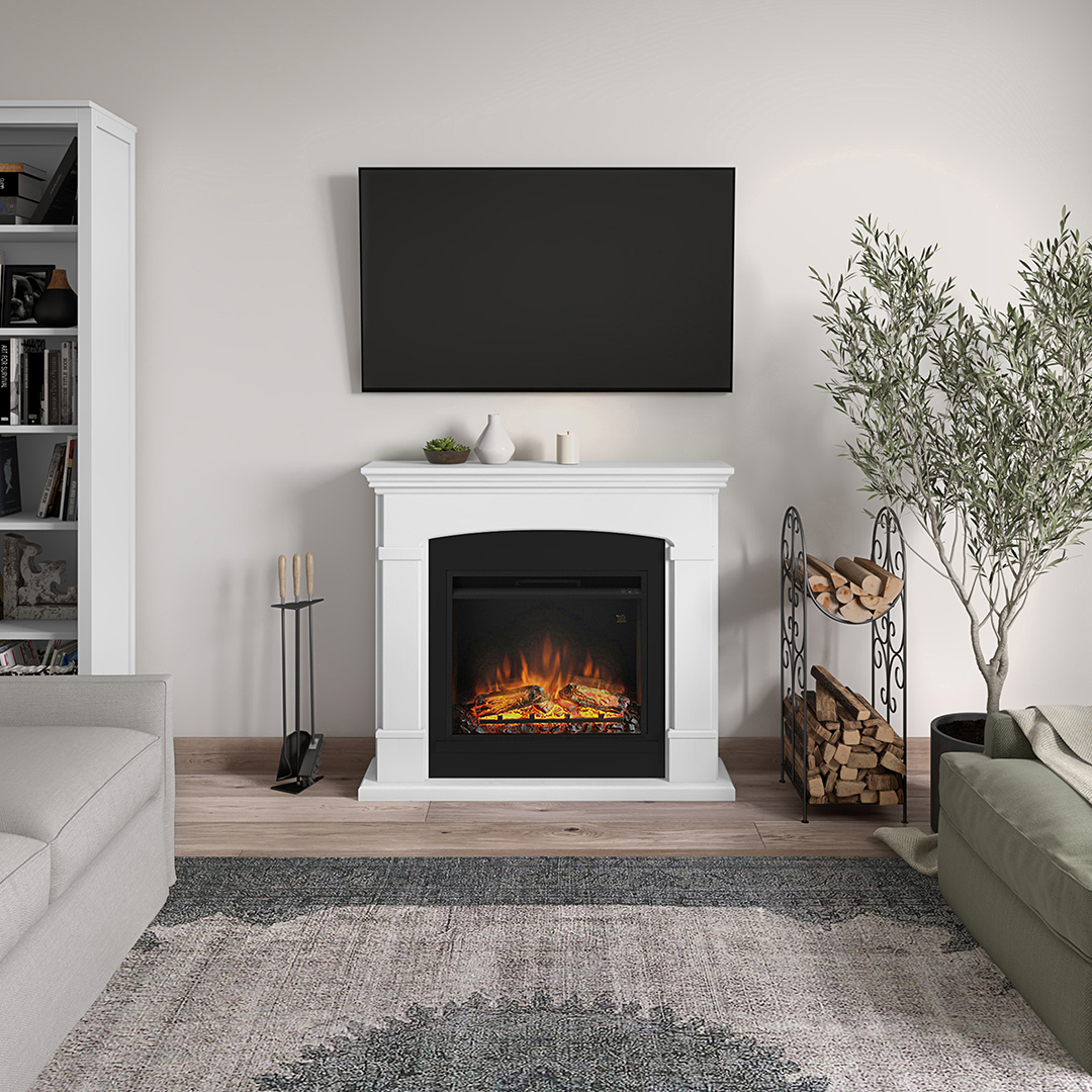 TAGU Helmi Pure White met elektrische haard