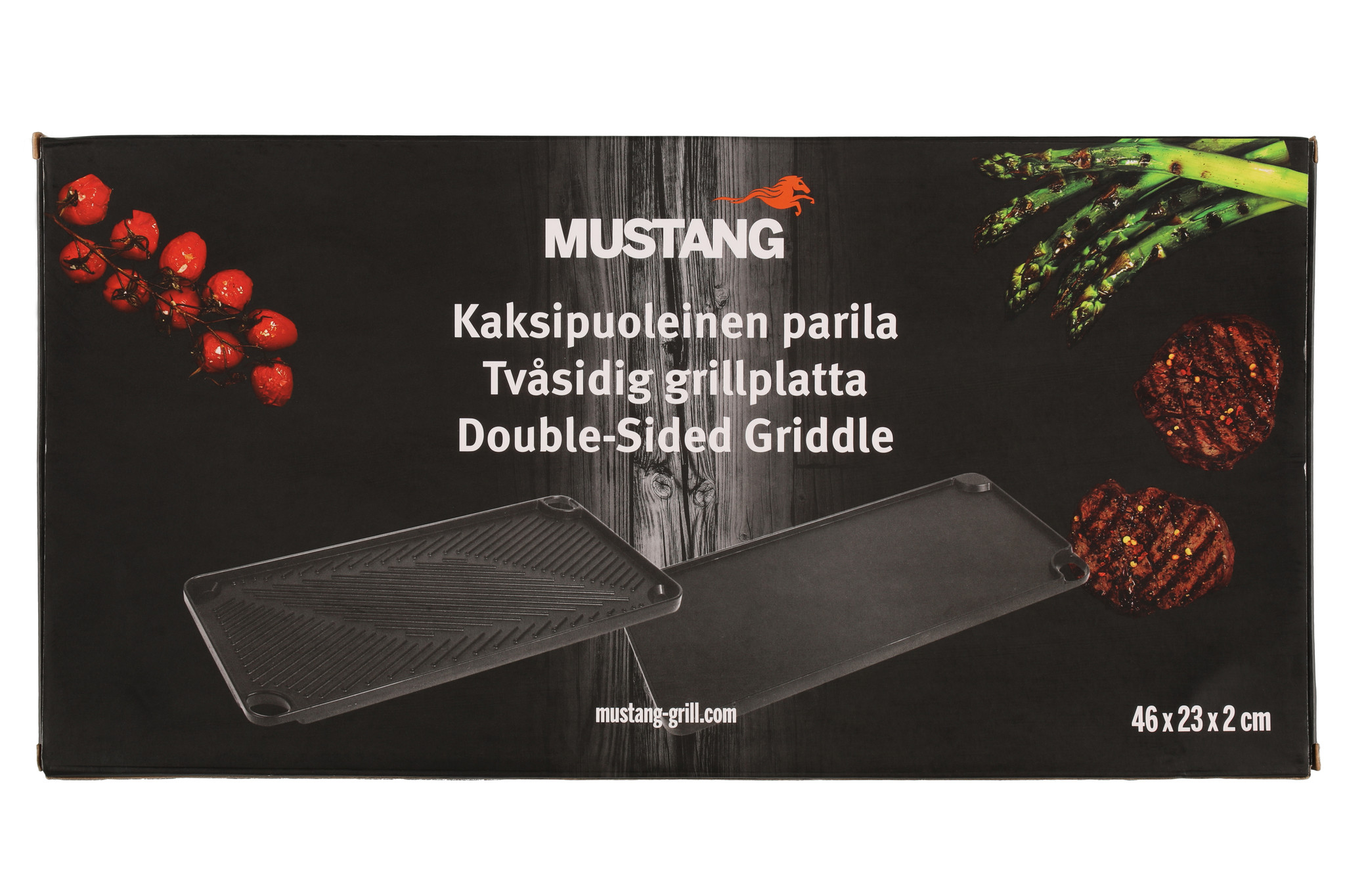 Mustang Omkeerbare bakplaat van gegoten aluminium 46 x 23 cm