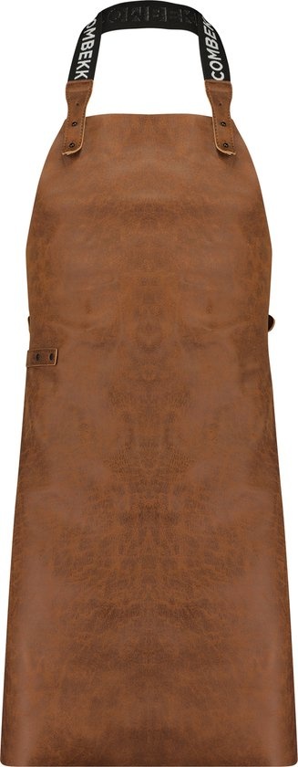 Combekk schort bruin van gerecycled leer