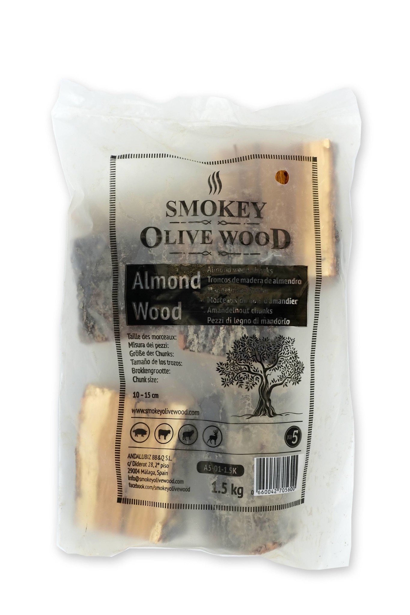 Smokey Olive Wood Amandelhout chunks Nº5 1,5 kg