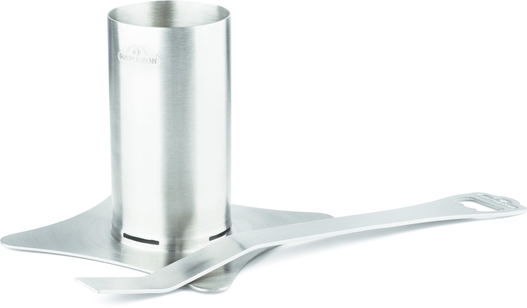 Napoleon RVS gevogeltehouder met afneembaar handvat en flessenopener