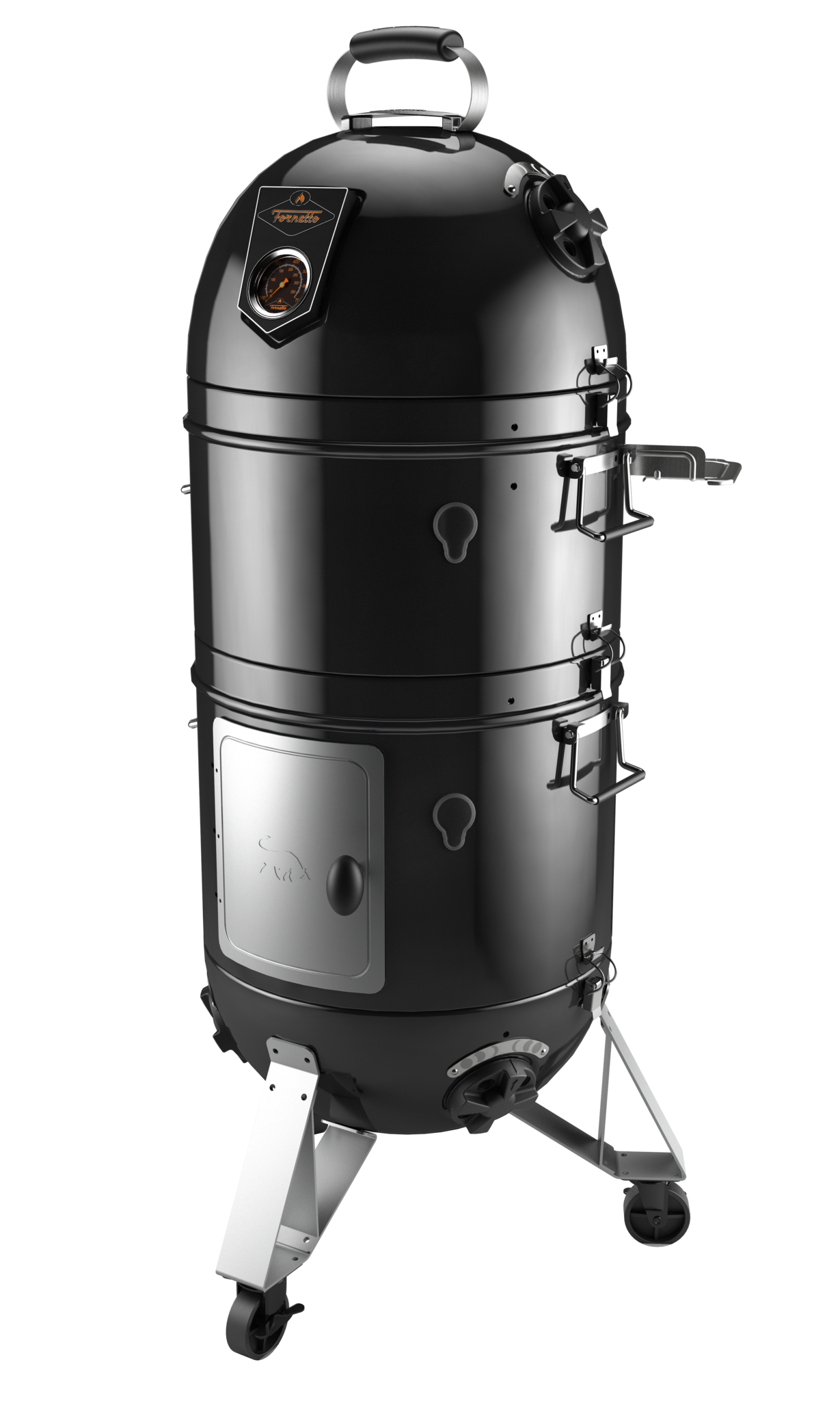 Fornetto Razzo Pro Black 18'' Bullet Smoker met wielen