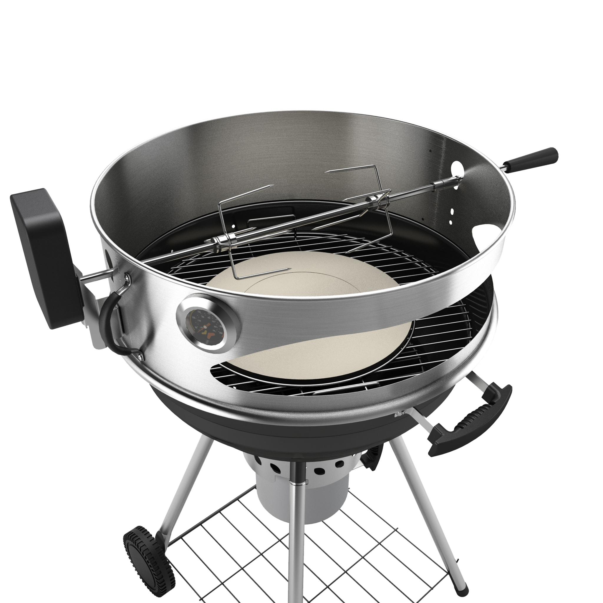 Fornetto Explorer Deluxe Houtskool barbecue met pizzaring en rostisserie