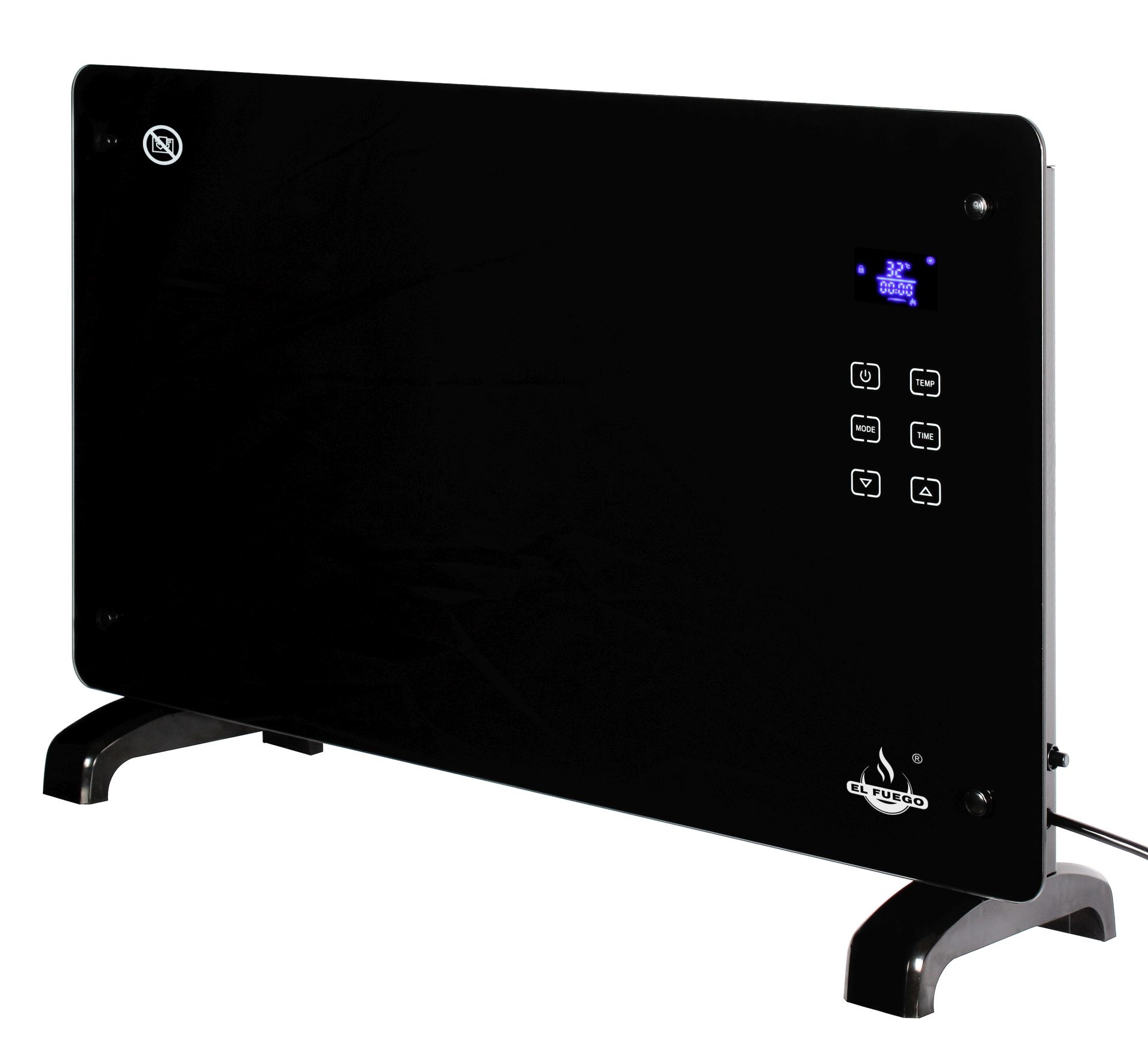 El Fuego elektrische glas convectorkachel 2000 W zwart