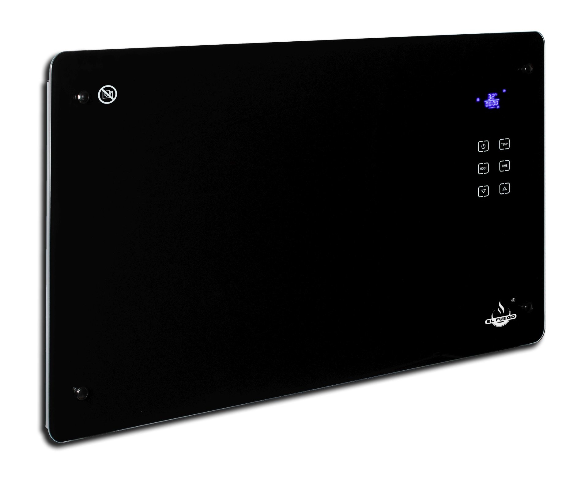 El Fuego elektrische glas convectorkachel 2000 W zwart