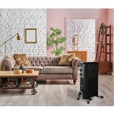El Fuego elektrische mobiele olieradiator zwart - 1500W