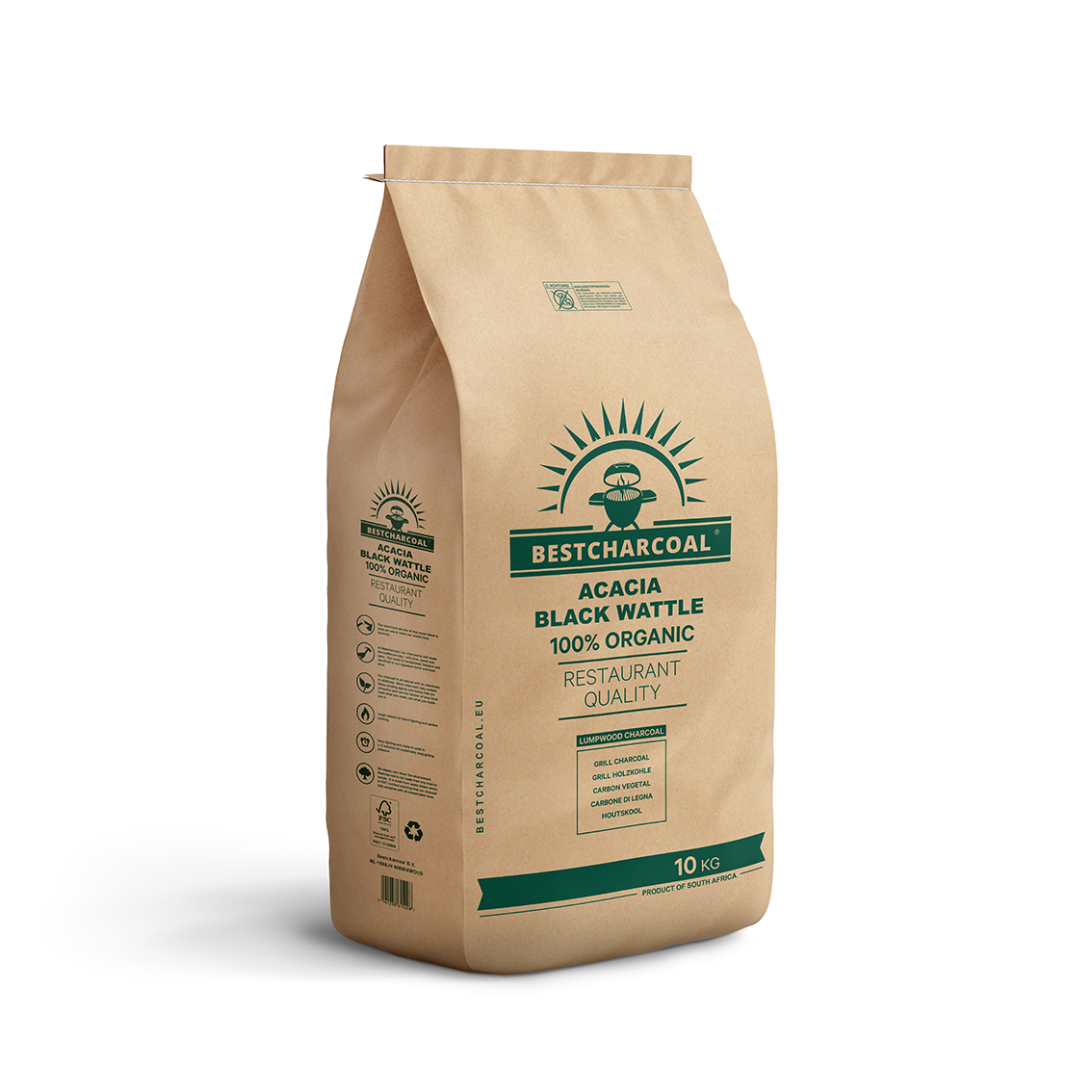 BestCharcoal Acacia Black Wattle Houtskool 10 kg