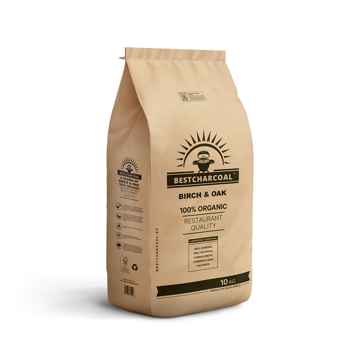 BestCharcoal Birch & Oak Houtskool 10 kg