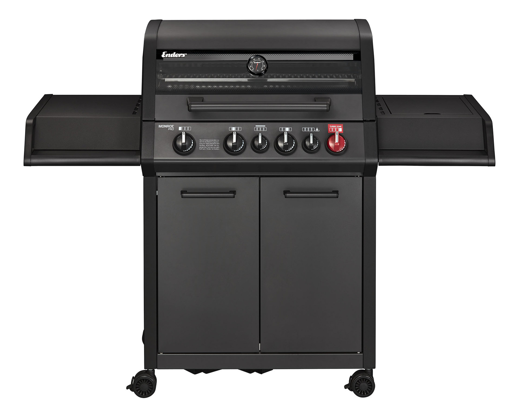 Enders Monroe Pro 4 SIK Turbo Gas Barbecue Mat Zwart