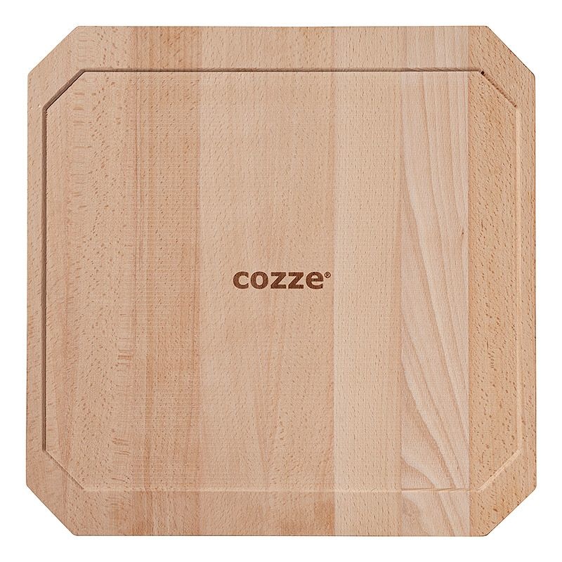 Cozze Gietijzeren pan dubbelzijdig met Bamboe Serveerplank 33 cm