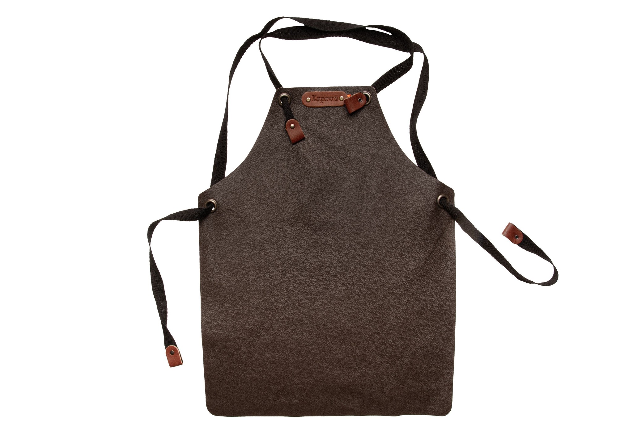 Xapron Bovine Leren kinder Schort Bruin